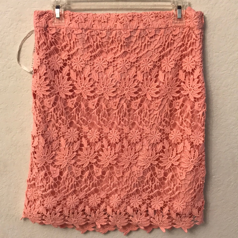 Pencil skirt with lace overlay